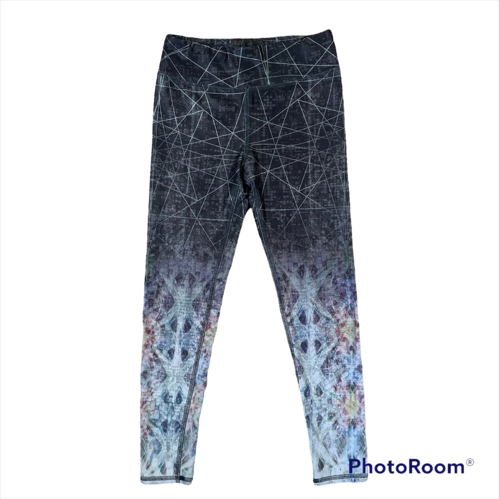 Evolution and Creation Multicolor Ombre Geometric Capris Leggings Women Size XS
